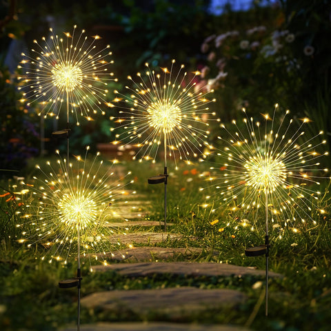Festive Productions Set of 4 x 100cm Lit Twig Pathfinders – 384 Warm White LEDs – Indoor Outdoor Garden Christmas Lighting