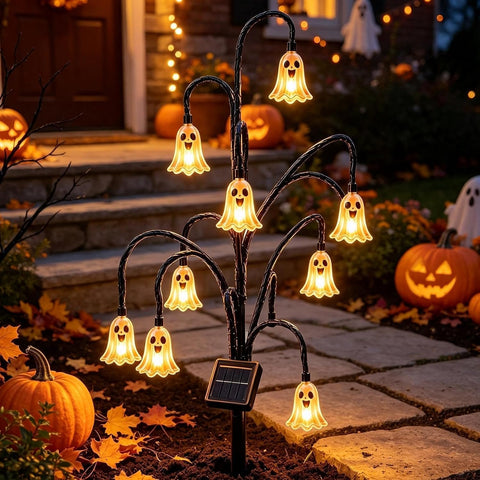 Halloween Ghost Light - Solar Garden Stake, Lawn Yard Lamp, Outdoor Decor