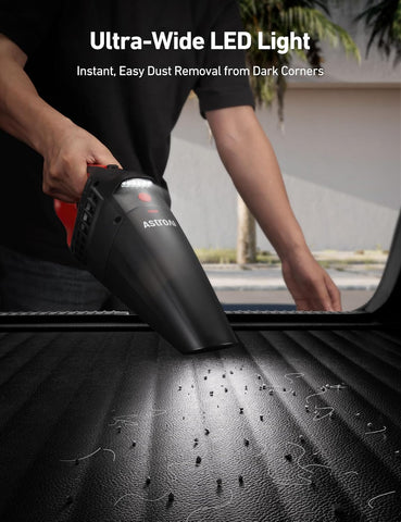 AstroAI Red Handheld Vacuum Cleaner Cordless Powerful Suction LED
