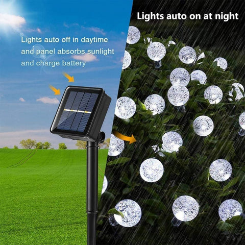 Solar Garden Lights Outdoor, 36ft 60 LED Solar String Lights Waterproof, Solar Powered Crystal Ball Indoor/Outdoor Fairy Lights Decorative Lights for Garden, Patio, Yard, Festival, Parties
