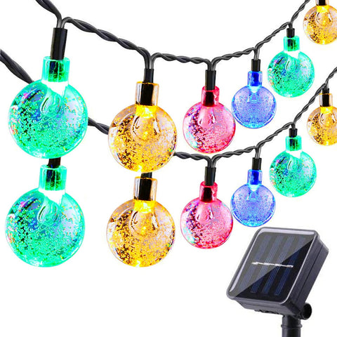 Solar Garden Lights Outdoor, 36ft 60 LED Solar String Lights Waterproof, Solar Powered Crystal Ball Indoor/Outdoor Fairy Lights Decorative Lights for Garden, Patio, Yard, Festival, Parties

