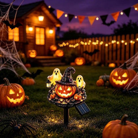 Halloween Solar Lights Pumpkin Ghost Pathway Stake Lights