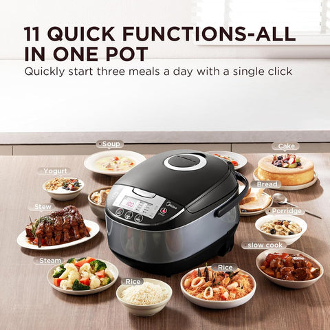Midea 10 Cup Rice Cooker with Steamer 5L – Black