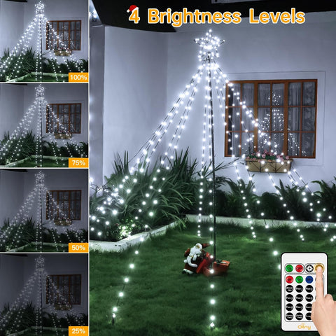 Christmas Tree Lights 340 LED Cool White Outdoor Fairy Lights with Star & Remote