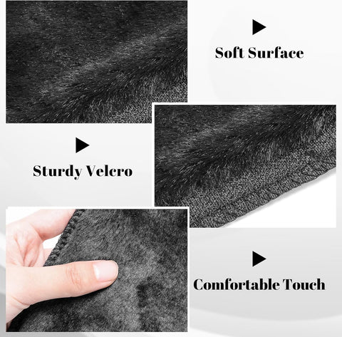 4PCS Soft Faux Fur Car Seat Belt Pads Cover Black