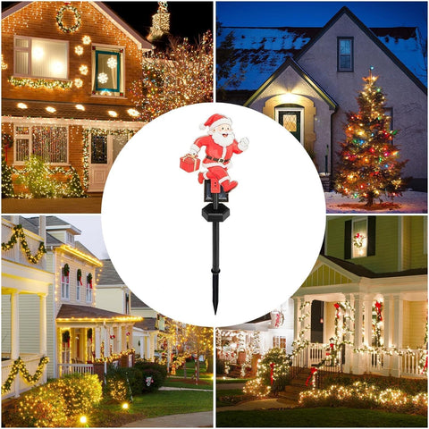 Santa Solar Garden Light, Outdoor Christmas Ground LED Lamp, 19.69 Inch