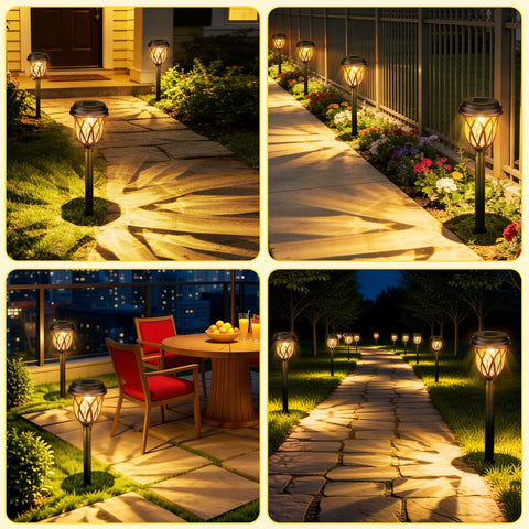 SCNNC Solar Lights Outdoor Garden Stake, 6 Pack LED Garden Lights Solar Powered Waterproof, Pathway Lighting for Landscape Patio Yard Walkway Path Garden Decoration