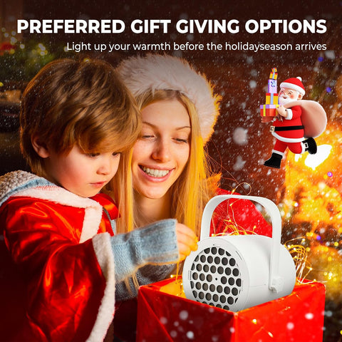 Christmas Projector Light with 16 Slides – LED Xmas Projector for Indoor & Outdoor Christmas Decorations, Santa, Snowman, Reindeer & Snowflake