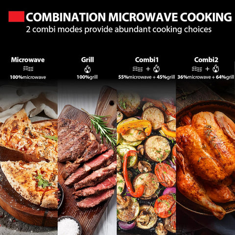 20L Black Digital 800W Microwave Oven with 1000W Grill