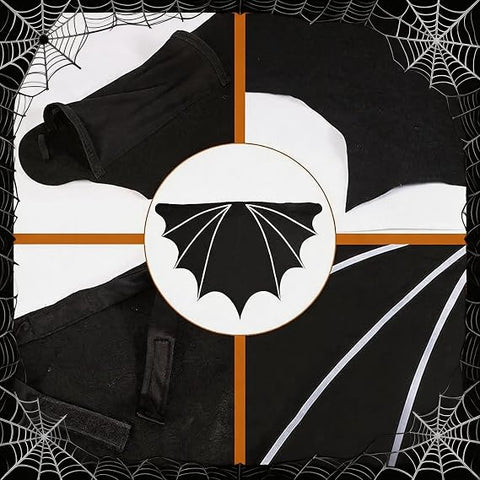 Bat Woman Costume for Adults – Black Bat Wings, Cape, Hairband & Eye Mask Halloween Fancy Dress Costume for Women