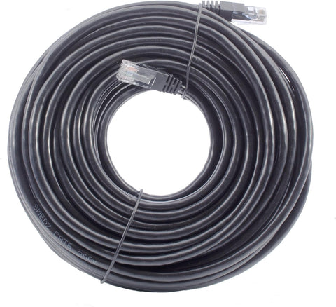 Smedz CAT6 50 m Full Solid Copper UTP 24 AWG Indoor / Outdoor Plug and Play Network Cable GigaBit Ethernet Patch Lead – Black