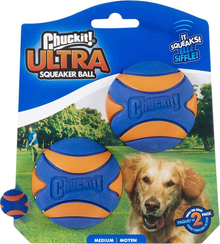 ChuckIt! Ultra Squeaker Ball Dog Toy - 2 Pack Medium