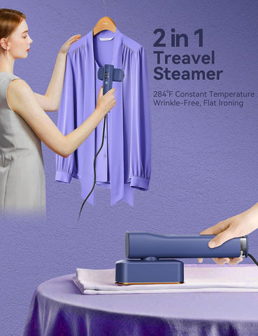 Portable 2-in-1 Handheld Clothes Steamer with LED Display