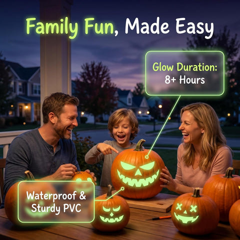Halloween Window Stickers Glow in the Dark – Removable Waterproof Pumpkin Window Clings for Halloween Home, Door, Glass & Party Decorations