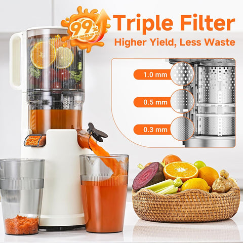 Cold Press Juicer Machine 135mm Feed Chute 200W Slow Juicer 1.5L