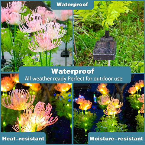 Solar Garden Lights Outdoor, LED Glowing Flower & Stem (4 Pack)