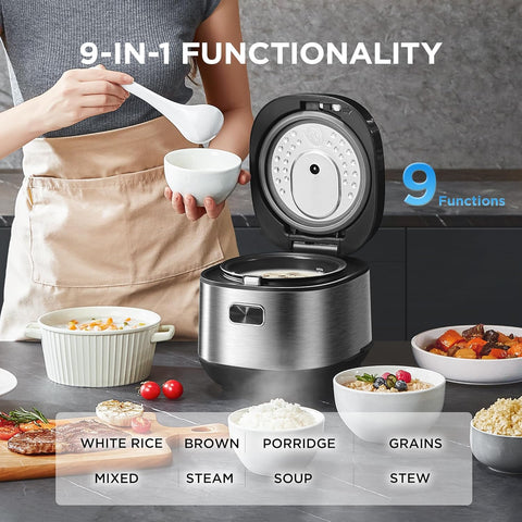 Midea 2L Rice Cooker with 9 Functions – Quick 30 Min Rice – Black