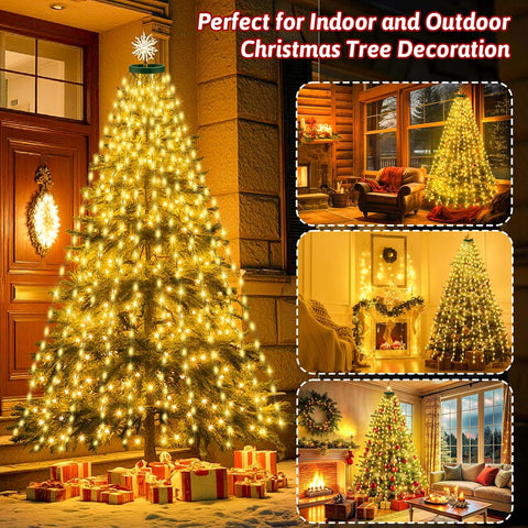 480 LED Christmas String Lights – Warm White, 3m × 16 Lines