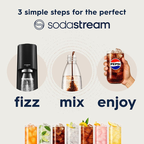 SodaStream Terra Sparkling Water Maker – Black – Quick Connect CO2 System – 60L