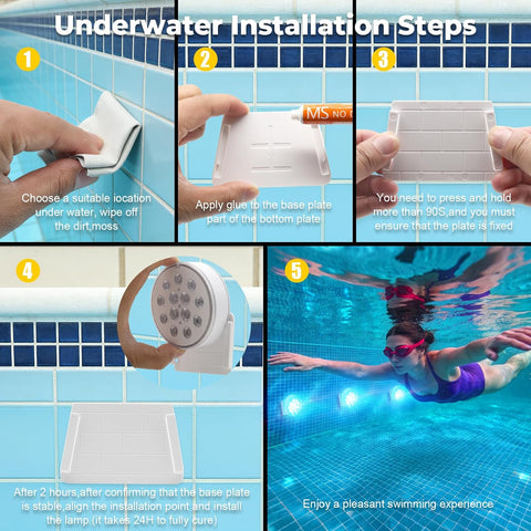 4 Pack Rechargeable Submersible Lights – RGB Waterproof LED Pool Lights with Remote Control, 16 Colours & Timer for Swimming Pools, Hot Tubs, Baths & Decorative Lighting