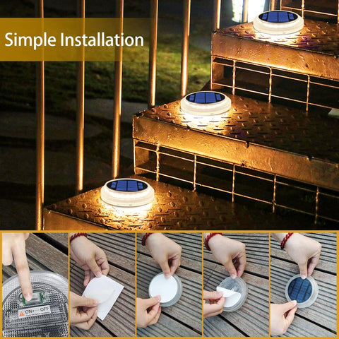 4 pack Solar Garden Lights - 2700K Warm White LED Outdoor Lighting