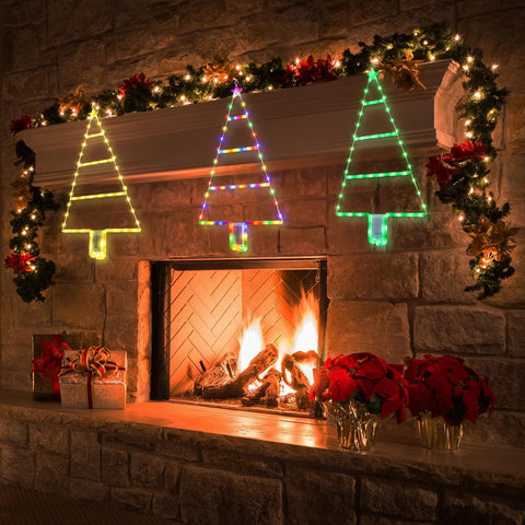 Moxled 2ft Battery LED Ladder Christmas Lights – Multicolor Waterproof Tree Lights with Timer – UK