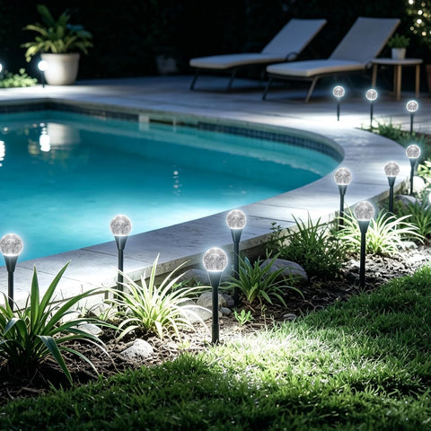 ENUOLI Solar Pathway Lights,30 LED Solar Strings Outdoor Waterproof(Multi)