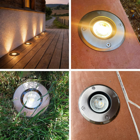 EBION Outdoor Ground Lights 4 Pack,IP67 Decking Buried Lights