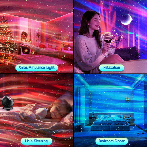 Ceiling Star Projector Lights with 180 Modes, Bluetooth White Noise Night Light, Remote Timer Sensory Lighting for Bedroom, Parties & Christmas Gifts