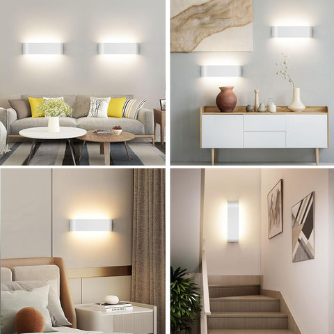 Indoor Led Wall Lights - 2 Pack 3000K/4500K/6000K Adjustable Color Temperature Wall Lights for Bedroom Living Room Kitchen Dining Room
