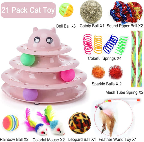Cat Toys 21 Pack Interactive Kitten Play Set