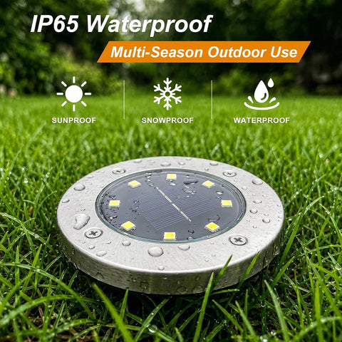 OULONGER 4.6inch Solar Ground Lights, Garden Solar Outdoor Waterproof Pathway Bright In-Ground Landscape Lights for Patio, Lawn, Yard, Driveway, Step and Walkway(Warm Light 12Packs)