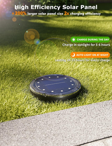 Color Changing Solar Ground Lights with Remote, IP67 Waterproof, 16Pack