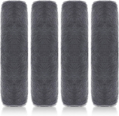 4PCS Grey Faux Fur Car Seat Belt Pads Cover – Soft Shoulder Strap Protectors for Kids and Adults, Universal Fit Comfort Set