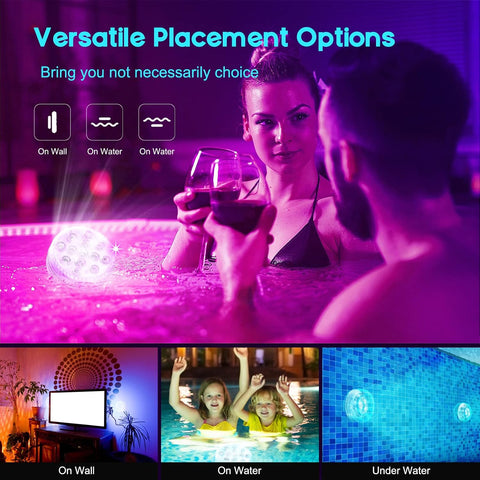 4 Pack RGB Waterproof Submersible LED Underwater Lights with Remote Control – Battery Operated Colour Changing Lights for Vases, Bowls, Ponds, Pools & Aquariums