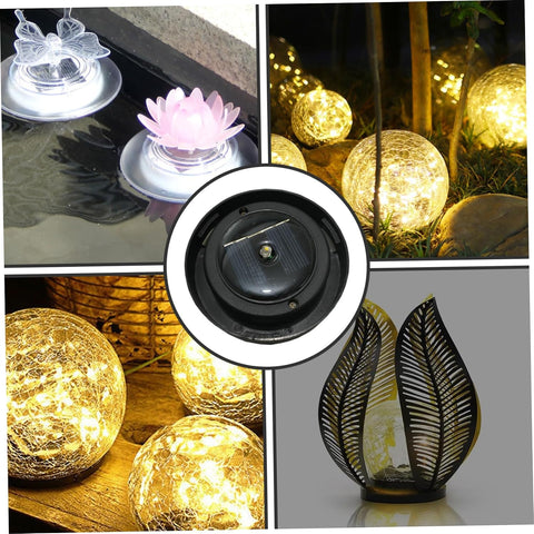2 Pack Replacement Solar Light Parts, 3.2" Waterproof Solar Light Top, Warm White LED Panel for Outdoor Lights DIY Decor