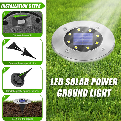 SCNNC Solar Pathway Lights Cool White, Pack of 8