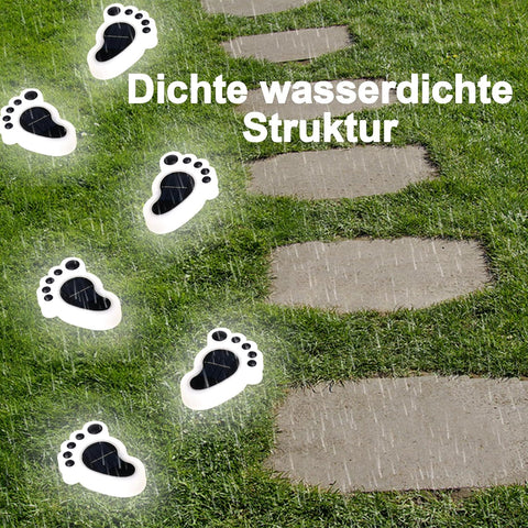 Led Footprint Solar Lights(Cold White), Waterproof Outdoor Gardent Lights, Lawn Landscape Path Light(4-Pack)