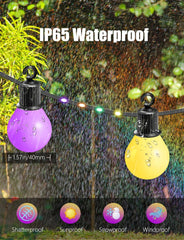 Festoon lights creating ambiance on a balcony

