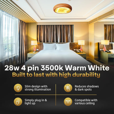 28W GR10q 2D CFL Butterfly Bulb 3500K 2000LM