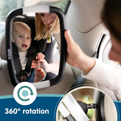 Onco LED Baby Car Mirror with Remote Control and Dual Light Modes