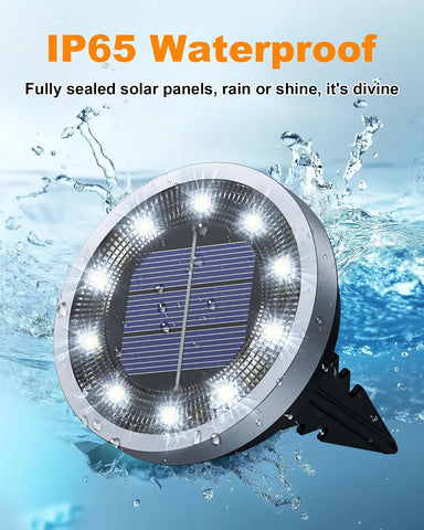 Solar Lights Outdoor Garden, 10 Pack Solar Ground Lights 10 LED Pathway Waterproof IP65 Garden Light Landscape Lighting, In Ground Light Decorative for Sidewalk Driveway Walkway Lawn Deck Steps Stair