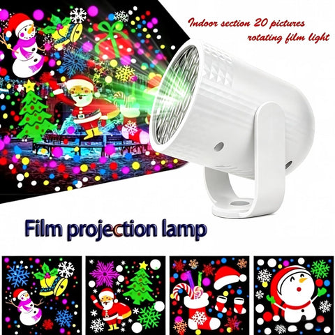 Christmas Projector Light with 20 Rotating Patterns – Colourful LED Christmas Projection Light for Indoor & Outdoor Festive Decorations