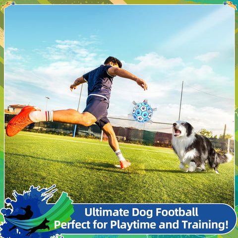 Dog Football Toy with Straps for Interactive Play