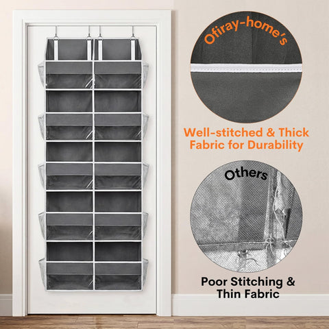 Ofiray-Home Over The Door Storage Organiser – 5-Tier, 10 Compartments, Pink Hanging Storage with 10 Side Pockets