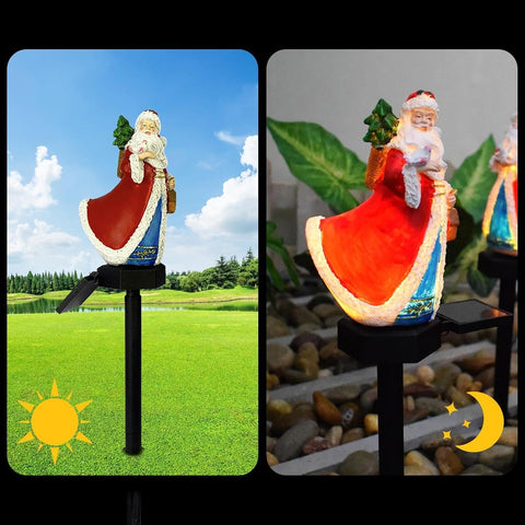 Santa Solar Lights Christmas Lawn Patio Lighting Decor