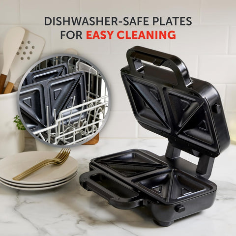 Stuff ’n’ Press Deep Fill Toastie Maker | 2 Slice Sandwich Toaster Black