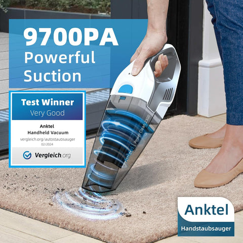 Anktel Multicolored Handheld Vacuum Cleaner 14.8V 9700Pa Wet & Dry Cordless