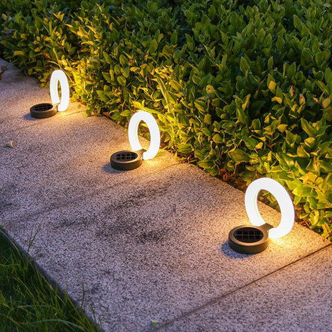 Solar Stake Lights Outdoor Waterproof Disk Lamp