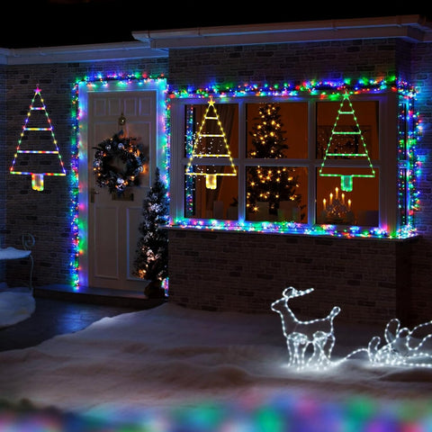 Moxled 2ft Warm White LED Ladder Christmas Lights with Timer – Battery Operated